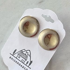 Vintage 1980s silver circle stud earrings